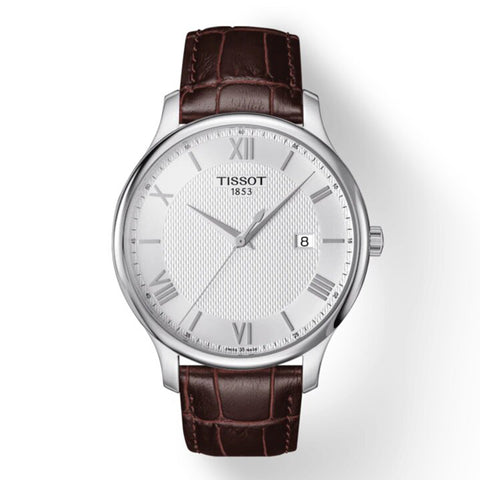 Shop Authentic Tissot T Classic Tradition Silver Dial Brown Leather Strap Watch For Men - T063.610.16.038.00 - Luxxuri