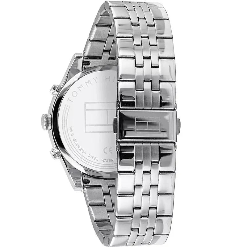  Shop Authentic Tommy Hilfiger Shawn Multifunction Quartz Blue Dial Silver Steel Strap Watch for Men - 1791612 - Luxxuri