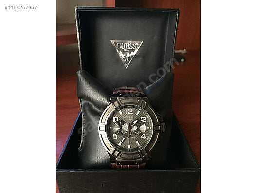  Shop Authentic Guess Rigor Analog Quartz Black Dial Brown Leather Strap Watch For Men - W0040G2 - Luxxuri