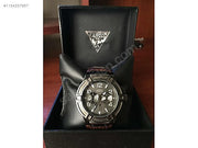  Shop Authentic Guess Rigor Analog Quartz Black Dial Brown Leather Strap Watch For Men - W0040G2 - Luxxuri