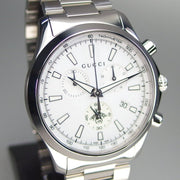  Shop Authentic Gucci G Timeless Chronograph White Dial Silver Steel Strap Watch For Men - YA126472 - Luxxuri