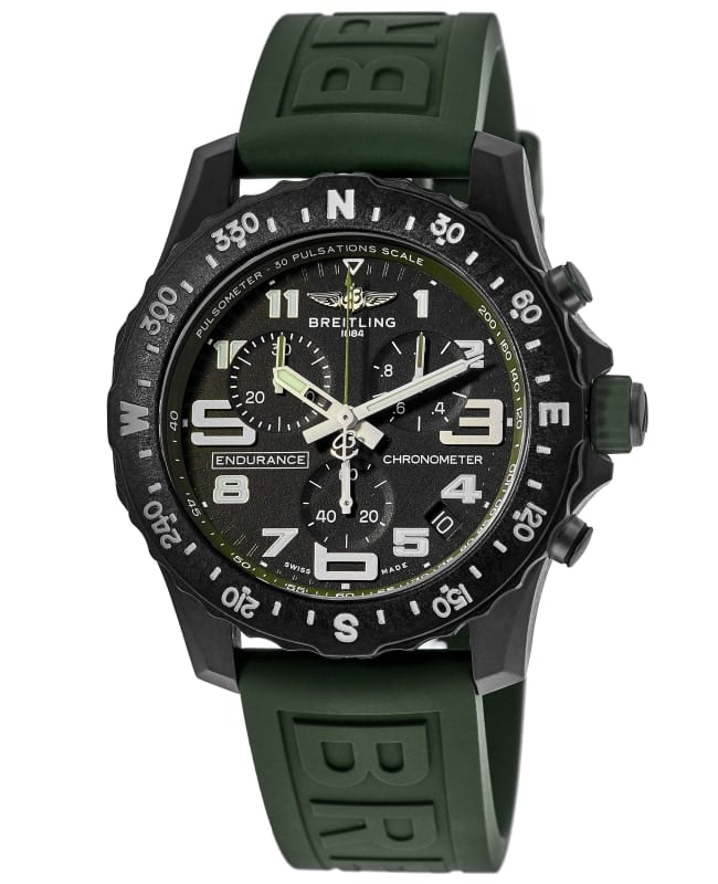  Shop Authentic Breitling Endurance Pro Black Dial Green Rubber Strap Watch for Men - X82310D31B1S1 - Luxxuri