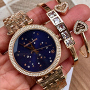  Shop Authentic Michael Kors Darci Blue Dial Rose Gold Steel Strap Watch for Women - MK3728 - Luxxuri
