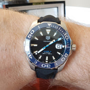  Shop Authentic Tag Heuer Aquaracer Calibre 5 Automatic Black Dial Black Nylon Strap Watch for Men - WAY201C.FC6395 - Luxxuri