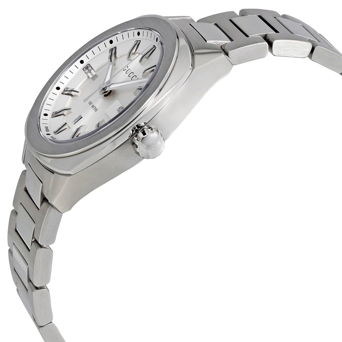  Shop Authentic Gucci G Timeless GG2570 Silver Dial Silver Steel Strap Watch For Men - YA142402 - Luxxuri