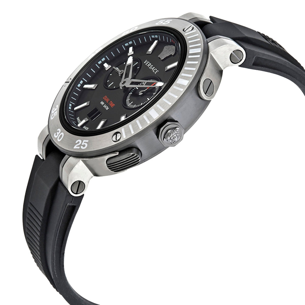  Shop Authentic Versace V Extreme Chronograph Black Tone Dial Black Rubber Strap Watch for Men - VCN020017 - Luxxuri