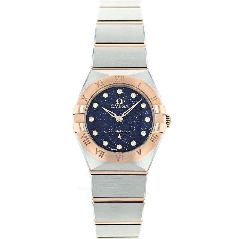  Shop Authentic Omega Constellation Quartz Diamonds Blue Dial Two Tone Steel Strap Watch for Women - 131.20.25.60.53.002 - Luxxuri