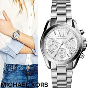  Shop Authentic Michael Kors Bradshaw  Chronograph Silver Dial Silver Steel Strap Watch for Women - MK6174 - Luxxuri
