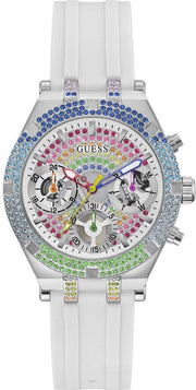  Shop Authentic Guess Glitz Pride Limited Edition White Dial White Rubber Strap Watch for Women - GW0407L4 - Luxxuri
