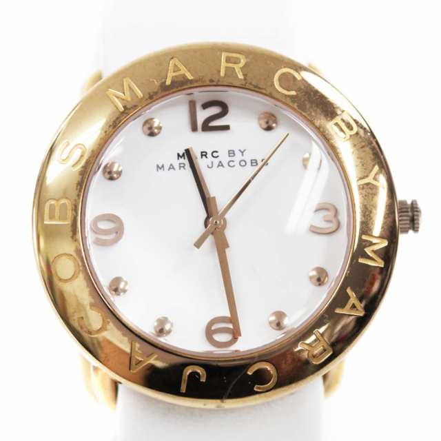  Shop Authentic Marc Jacobs Amy White Dial White Leather Strap Watch for Women - MBM1180 - Luxxuri