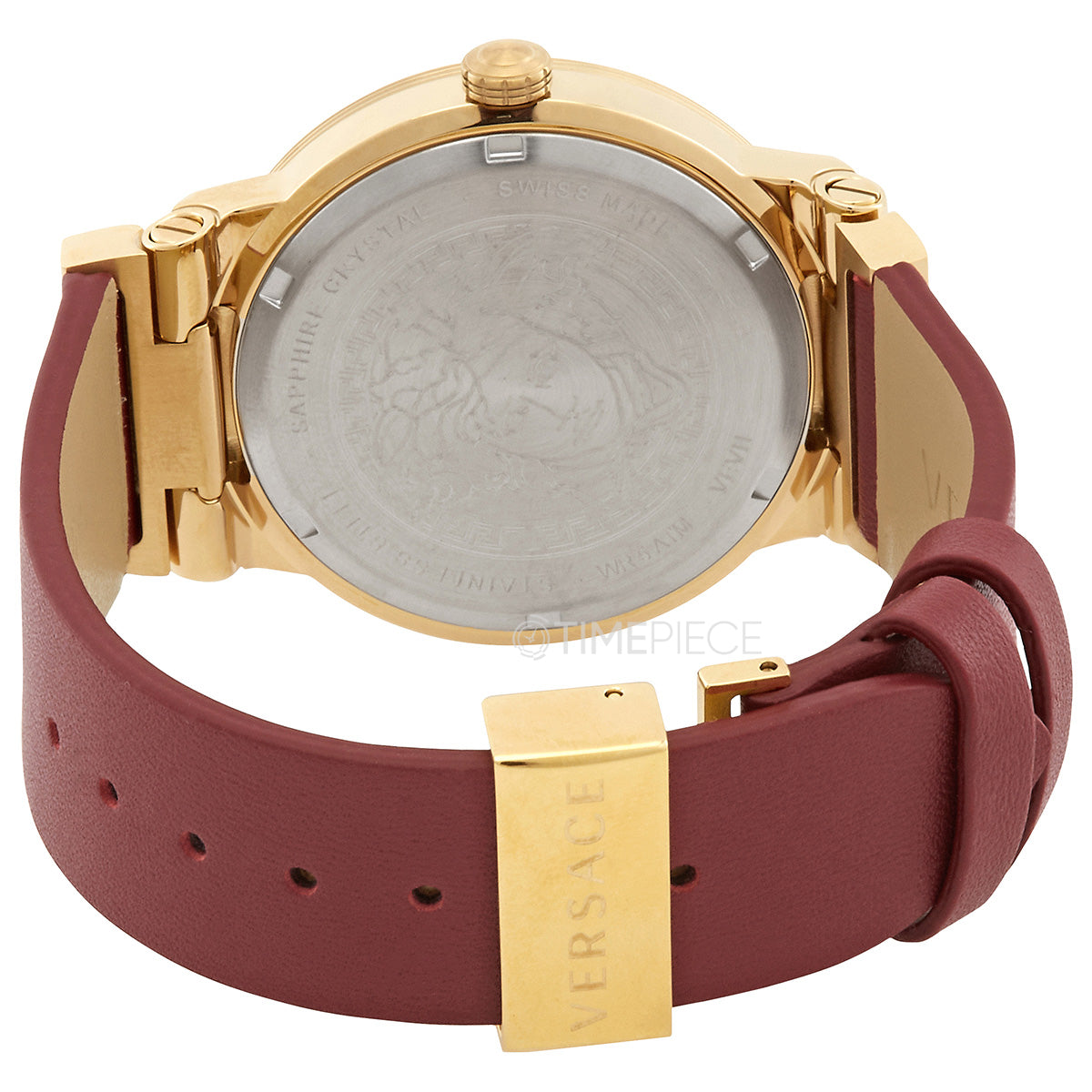  Shop Authentic Versace Greca Silver Dial Red Leather Strap Watch for Women - VEVH00420 - Luxxuri