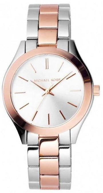  Shop Authentic Michael Kors Slim Runway White Dial Two Tone Watch for Women - MK3204B - Luxxuri