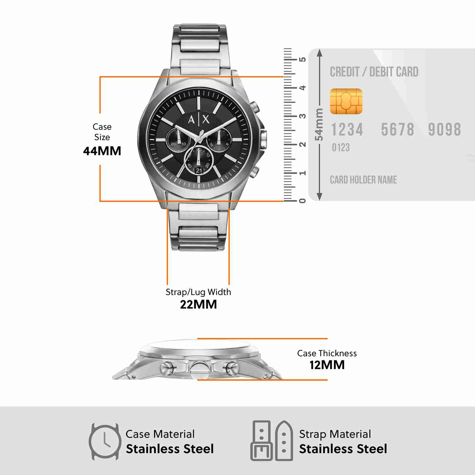  Shop Authentic Armani Exchange Drexler Chronograph Black Dial Silver Steel Strap Watch for Men - AX2600 - Luxxuri