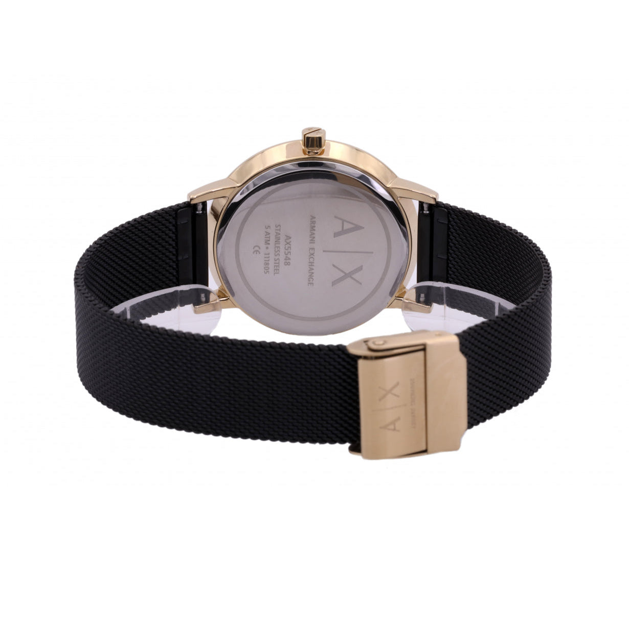  Shop Authentic Armani Exchange Lola Three Hand Black Dial Black Mesh Strap Watch For Women - AX5548 - Luxxuri