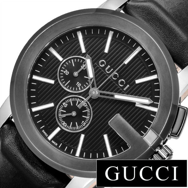  Shop Authentic Gucci G Chrono Black Dial Black Leather Strap Watch For Men - YA101205 - Luxxuri
