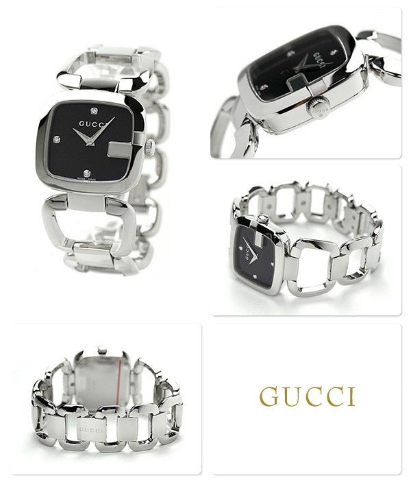  Shop Authentic Gucci G Gucci Diamonds Black Dial Silver Steel Strap Watch For Women - YA125406 - Luxxuri