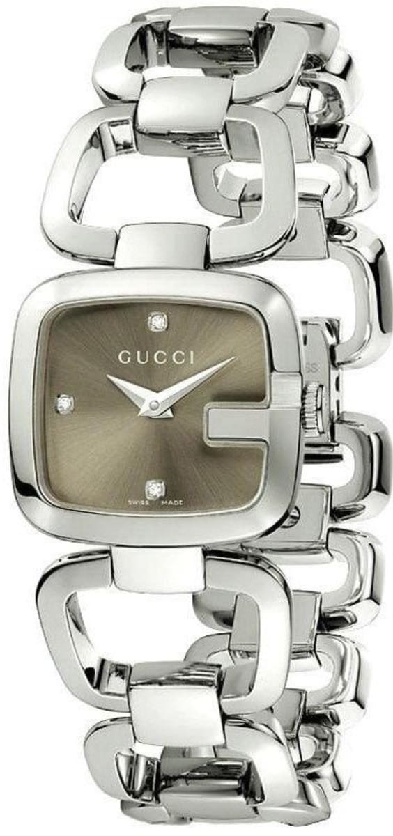  Shop Authentic Gucci G Gucci Brown Dial Silver Steel Strap Watch For Women - YA125503 - Luxxuri