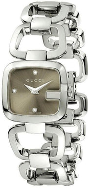  Shop Authentic Gucci G Gucci Brown Dial Silver Steel Strap Watch For Women - YA125503 - Luxxuri