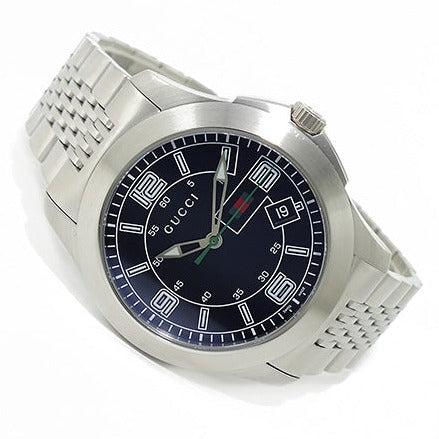  Shop Authentic Gucci G Timeless Black Dial Silver Steel Strap Watch For Men - YA126201 - Luxxuri