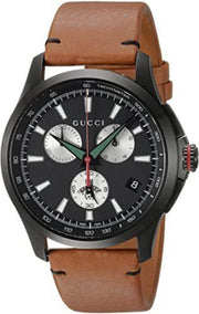  Shop Authentic Gucci G-Timeless Chronograph Black Dial Brown Leather Strap Watch For Men - YA126271 - Luxxuri