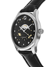  Shop Authentic Gucci G-Timeless Moonphase Black Dial Black Leather Strap Watch For Men - YA126327 - Luxxuri