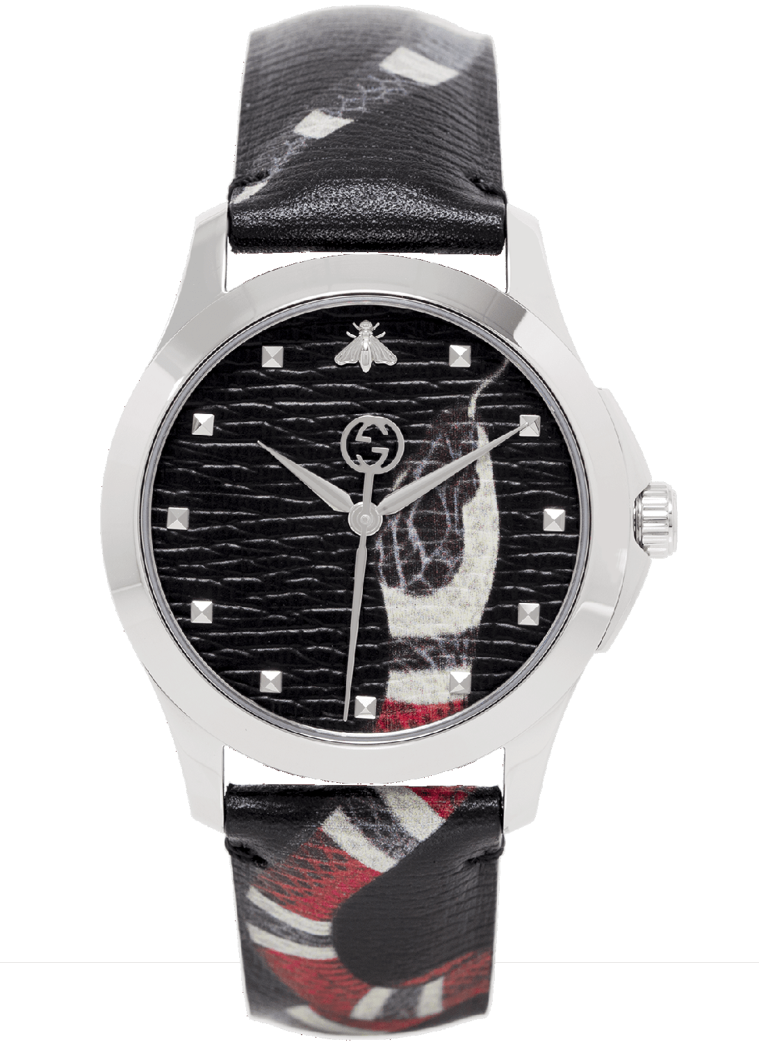  Shop Authentic Gucci Le Marche Des Merveilles Black Dial Black Leather Strap Unisex Watch - YA1264007 - Luxxuri