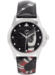  Shop Authentic Gucci Le Marche Des Merveilles Black Dial Black Leather Strap Unisex Watch - YA1264007 - Luxxuri