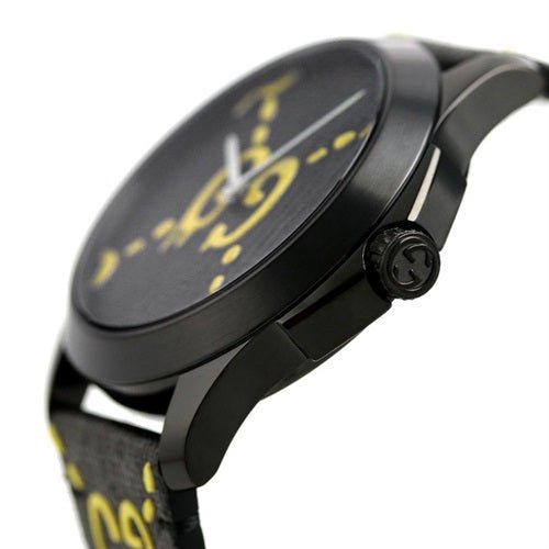  Shop Authentic Gucci G Timeless Ghost Black Dial Black Leather Strap Watch For Men - YA1264019 - Luxxuri