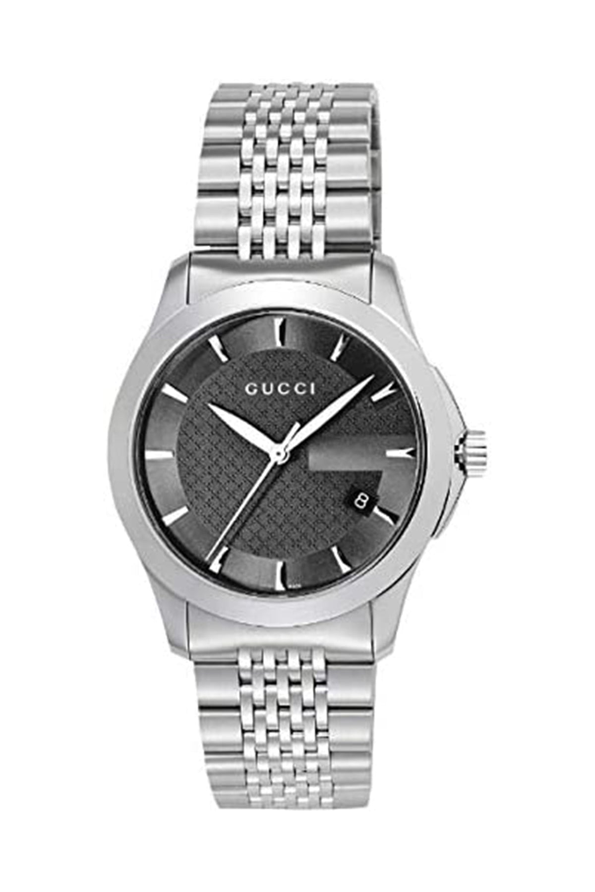  Shop Authentic Gucci G Timeless Black Dial Silver Steel Strap Watch For Men - YA126402 - Luxxuri