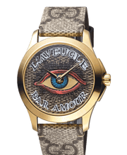  Shop Authentic Gucci G Timeless Eye Beige Dial Beige Leather Strap Watch For Men - YA1264022 - Luxxuri