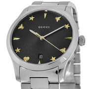  Shop Authentic Gucci G Timeless Black Dial Silver Steel Strap Watch For Women - YA1264029A - Luxxuri
