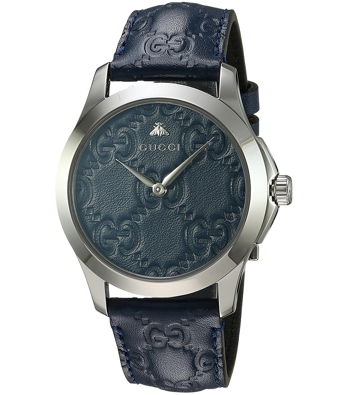  Shop Authentic Gucci G Timeless Quartz Blue Dial Blue Leather Strap Watch For Men - YA1264032 - Luxxuri