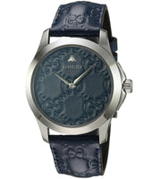  Shop Authentic Gucci G Timeless Quartz Blue Dial Blue Leather Strap Watch For Men - YA1264032 - Luxxuri