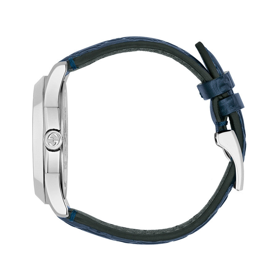  Shop Authentic Gucci G Timeless Quartz Blue Dial Blue Leather Strap Watch For Men - YA1264032 - Luxxuri