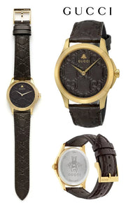  Shop Authentic Gucci G Timeless Quartz Brown Dial Brown Leather Strap Watch for Men - YA1264035 - Luxxuri