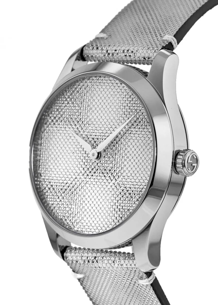  Shop Authentic Gucci G Timeless Quartz Grey Dial Grey Leather Strap Watch For Men - YA1264058 - Luxxuri