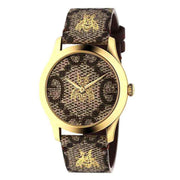  Shop Authentic Gucci G Timeless Brown Dial Brown Leather Strap Watch For Men - YA1264068 - Luxxuri