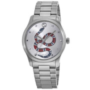  Shop Authentic Gucci G Timeless Silver Dial Silver Steel Strap Watch For Women - YA1264076 - Luxxuri