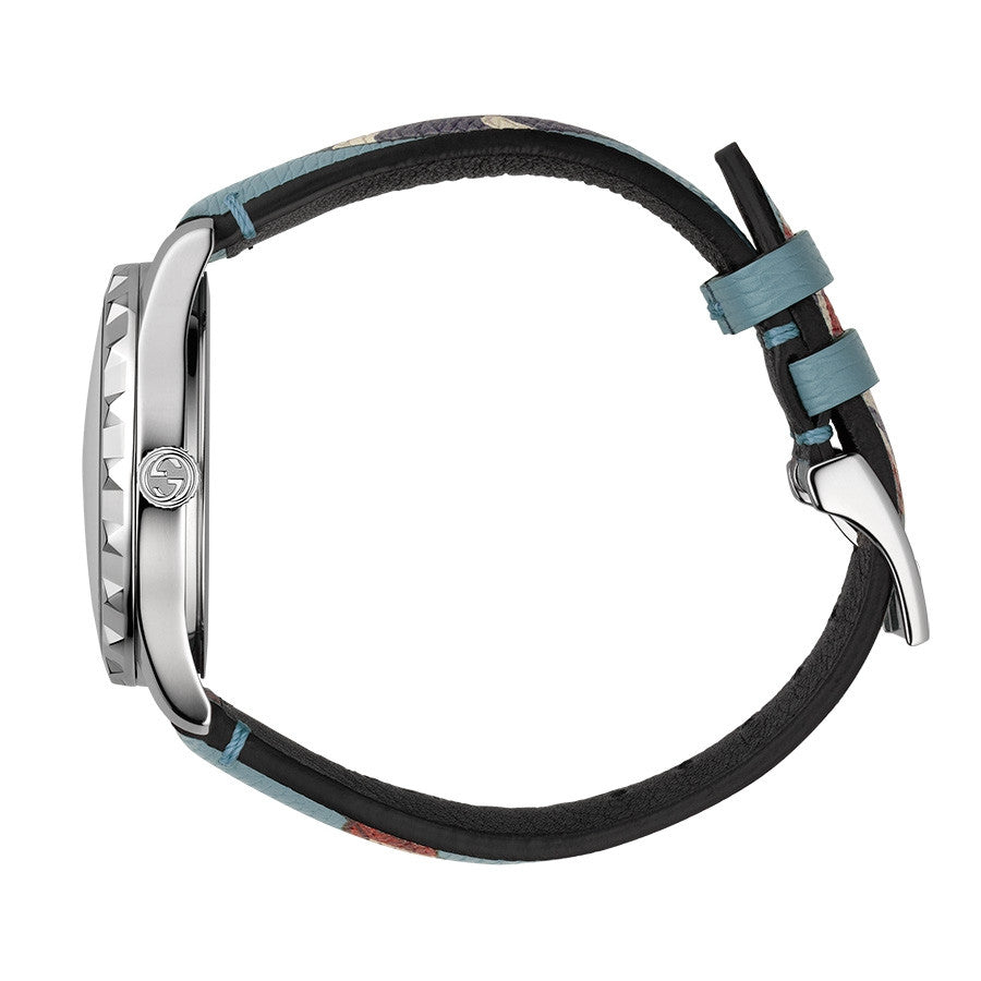  Shop Authentic Gucci G Timeless Quartz Blue Dial Blue Leather Strap Watch For Men - YA1264080 - Luxxuri