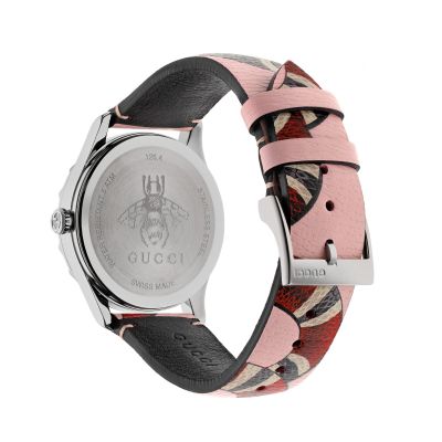 Shop Authentic Gucci G Timeless Pink Dial Pink Leather Strap Watch For Women - YA1264083 - Luxxuri