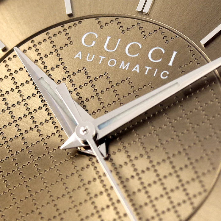  Shop Authentic Gucci G Timeless Automatic Brown Dial Silver Steel Strap Watch For Women - YA126431A - Luxxuri
