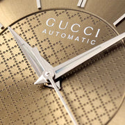  Shop Authentic Gucci G Timeless Automatic Brown Dial Silver Steel Strap Watch For Women - YA126431A - Luxxuri