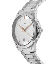  Shop Authentic Gucci G Timeless Silver Dial Silver Steel Strap Unisex Watch - YA126442 - Luxxuri