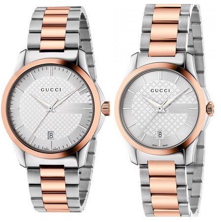  Shop Authentic Gucci G Timeless Silver Dial Two Tone Steel Strap Watch For Women - YA126528 - Luxxuri