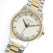  Shop Authentic Gucci G Timeless Quartz Silver Dial Two Tone Steel Strap Watch For Men - YA126450 - Luxxuri