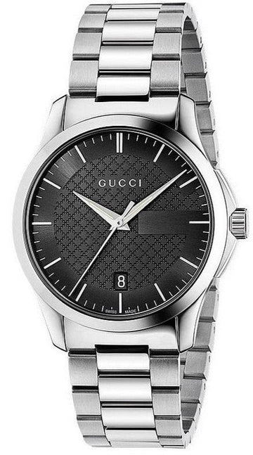  Shop Authentic Gucci G Timeless Black Dial Silver Steel Strap Unisex Watch - YA126457 - Luxxuri