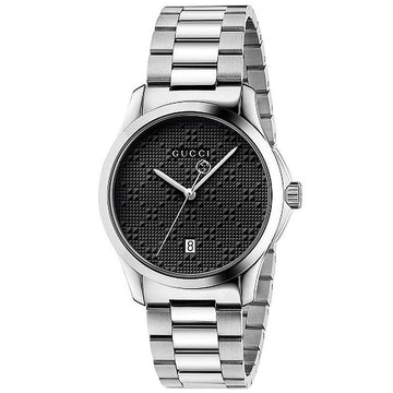  Shop Authentic Gucci G Timeless Black Dial Silver Steel Strap Watch For Men - YA126460 - Luxxuri