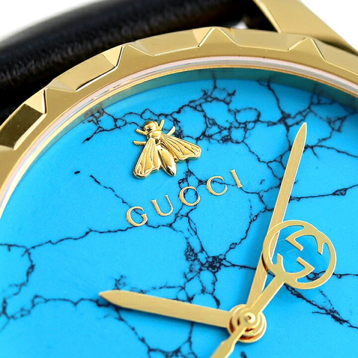 Shop Authentic Gucci G Timeless Turquoise Blue Dial Black Leather Strap Watch For Men - YA126462 - Luxxuri