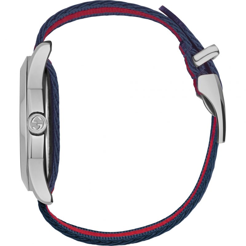  Shop Authentic Gucci Le Marche Des Merveilles Blue Red Dial Blue Red Nylon Strap Unisex Watch - YA126493 - Luxxuri