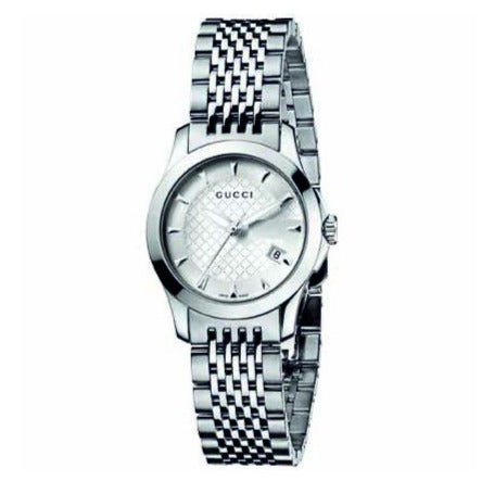  Shop Authentic Gucci G Timeless Silver Dial Silver Steel Strap Watch For Women - YA126501 - Luxxuri